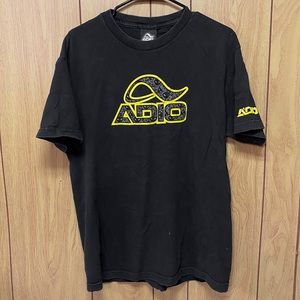 Adio Footwear skulls logo shirt (L)